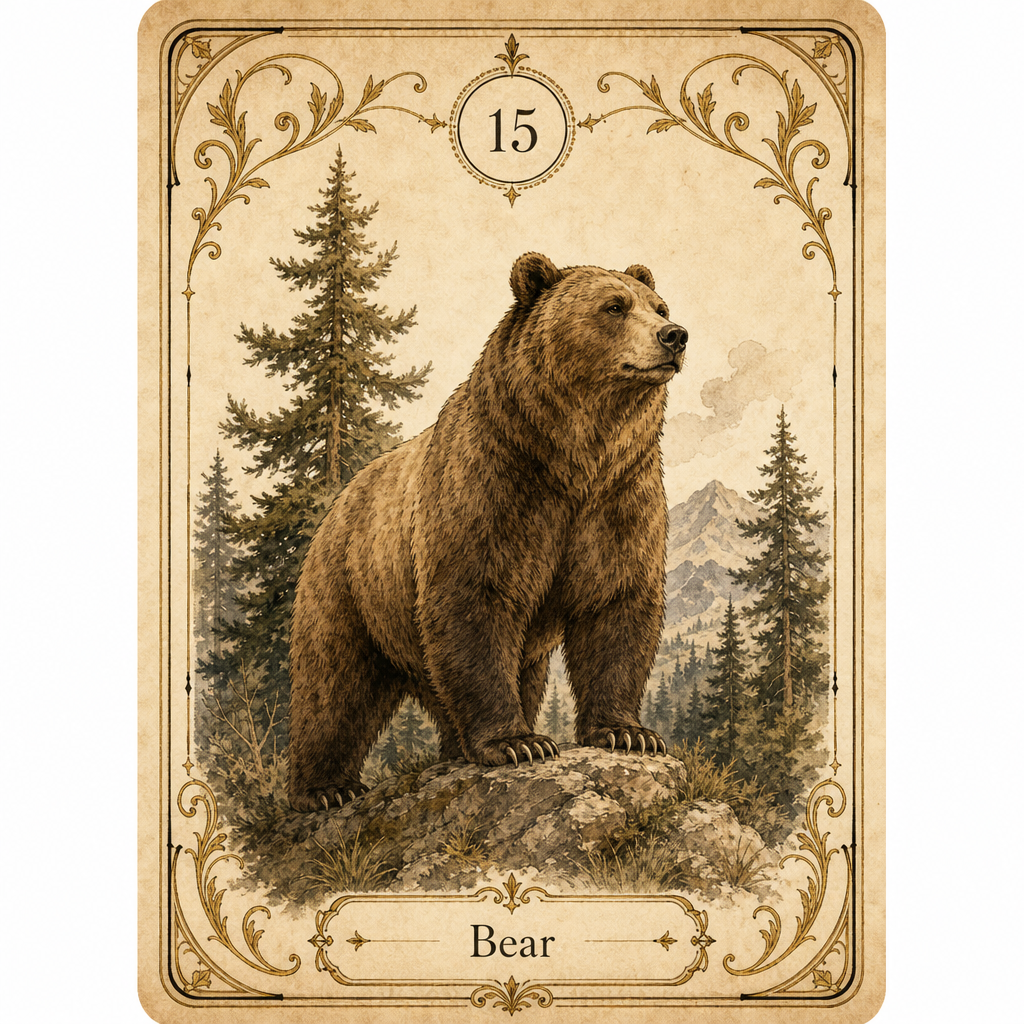 Bear Lenormand card illustration