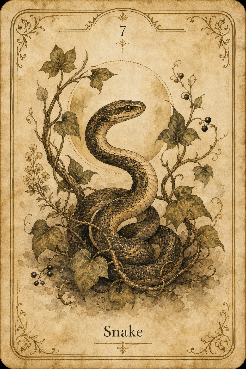 Snake Lenormand card illustration