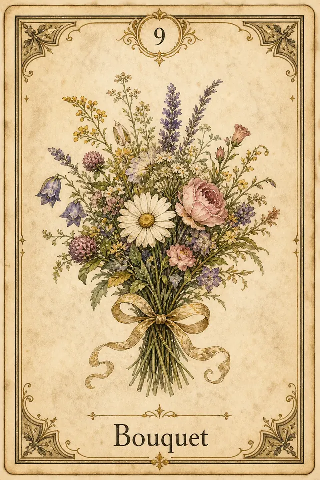 Blumenstrauß Lenormandkarte