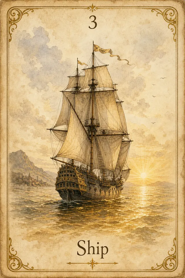 Schiff Lenormandkarte